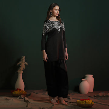 Satin Crepe Embroidered Co-ord Set