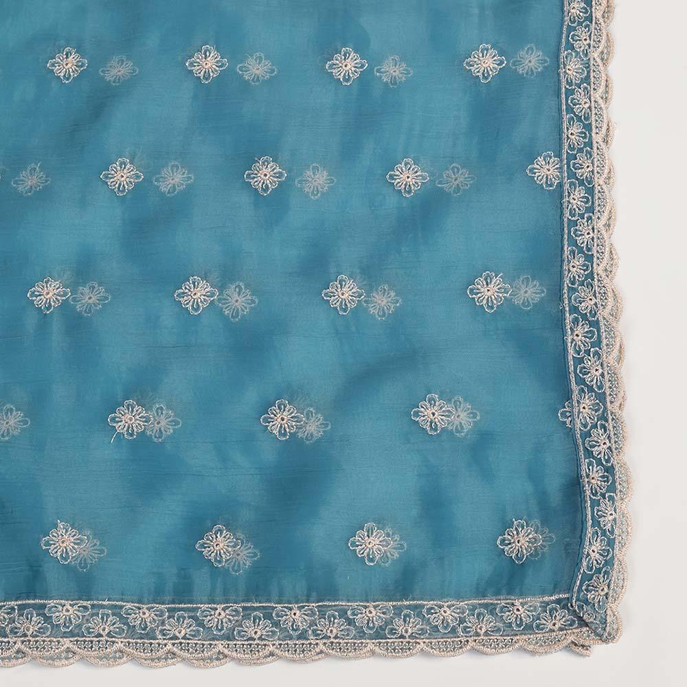 Chiffon Thread Embroidered Unstitched Suit
