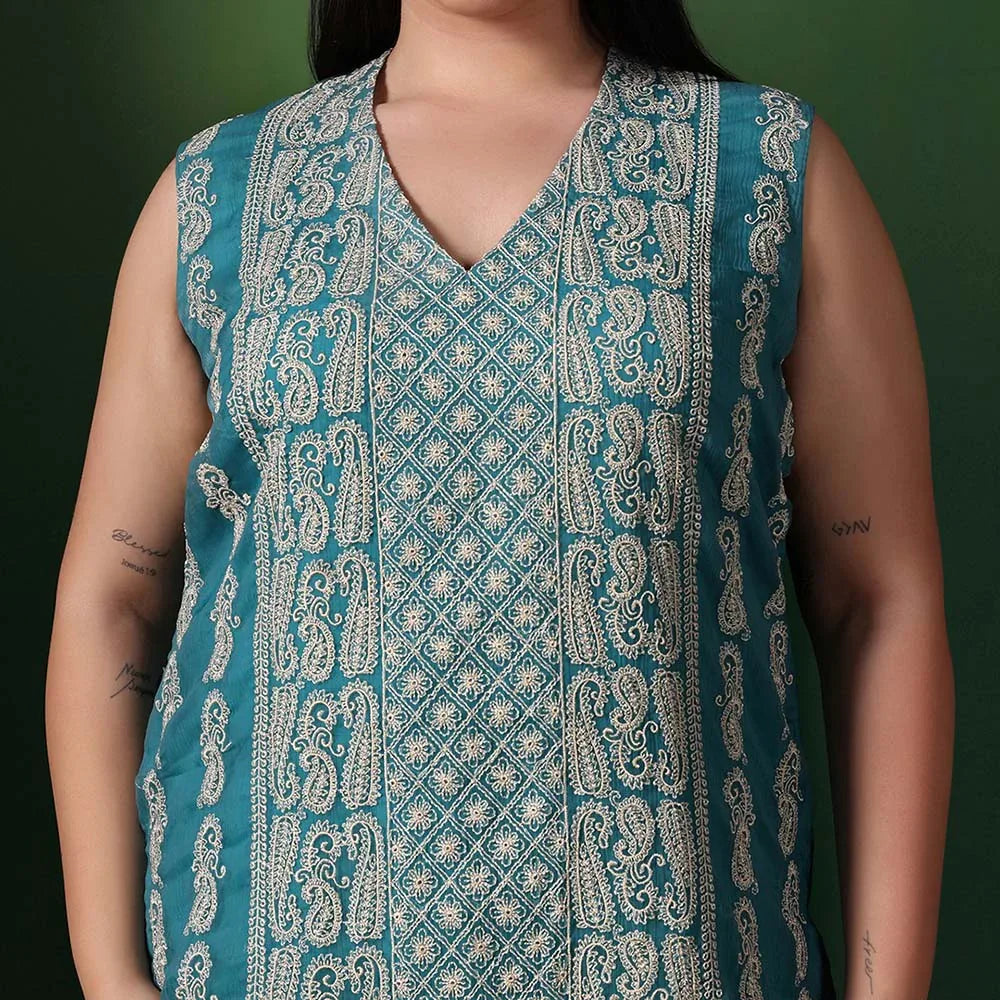 Chiffon Thread Embroidered Unstitched Suit