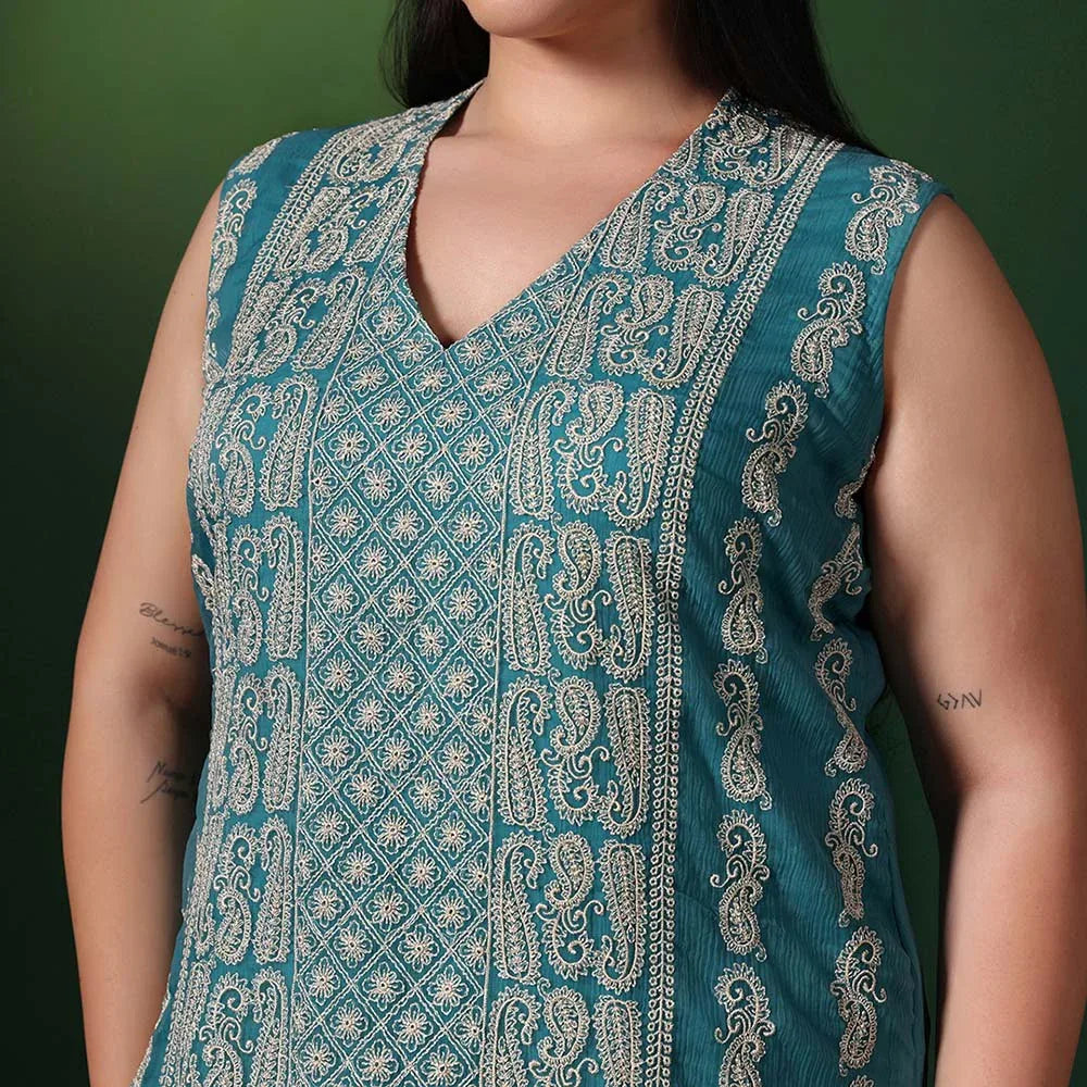 Chiffon Thread Embroidered Unstitched Suit
